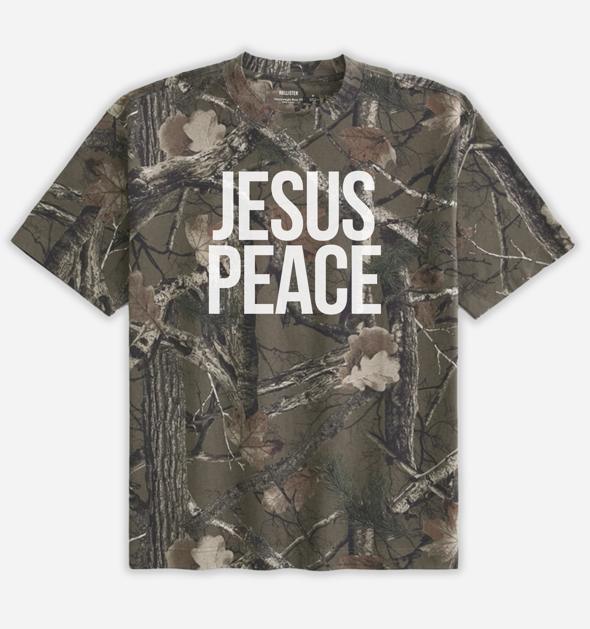 Jesus Peace Camo Cropped T-Shirt | Heavyweight Christian
